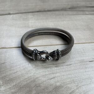 925 Sterling Silver ESPO SIG Joseph Esposito Mesh Bangle Bracelet 8”‎ Vintage